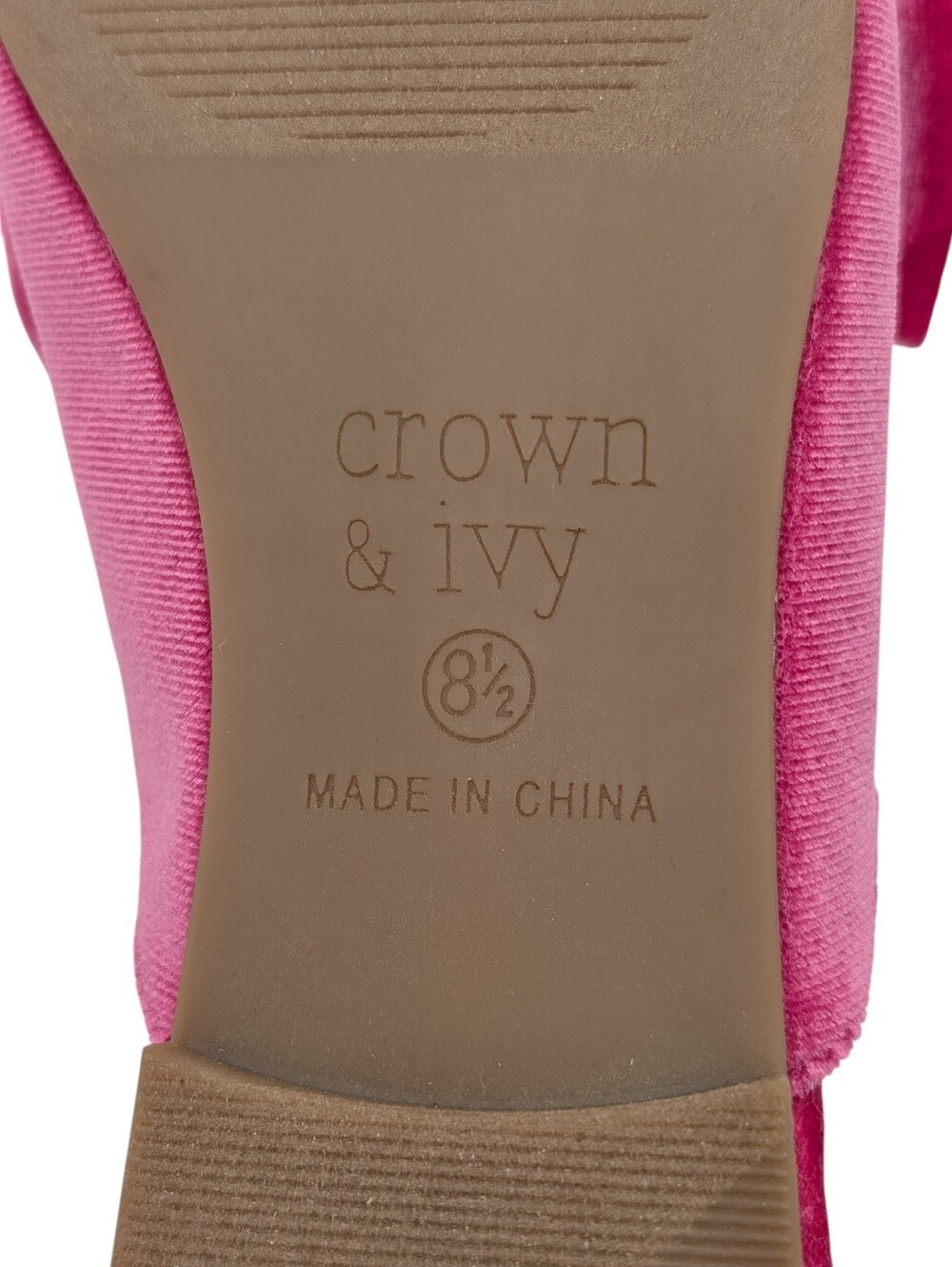 New Crown & Ivy "Elise" Size 8.5M Fuchsia Velvet Gorgeous Bow Slip-On Mule Flats - Picture 8 of 15